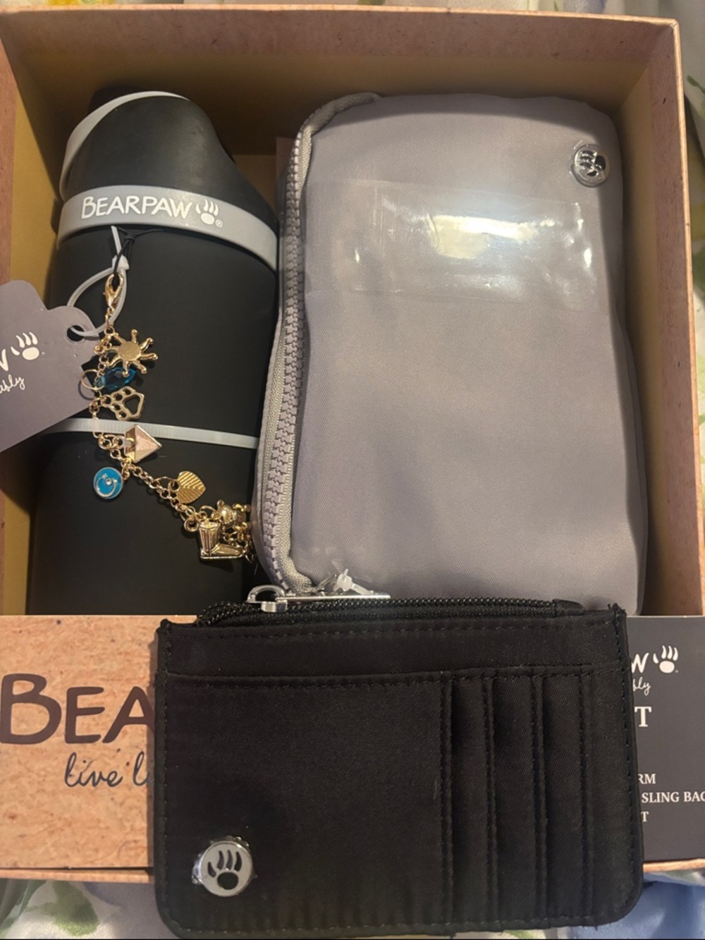 BearPaw Black and Gray 4PC Tumbler & Wallet Set